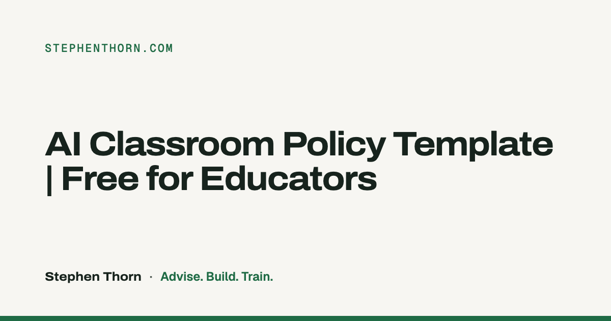 AI Classroom Policy Template | Free for Educators